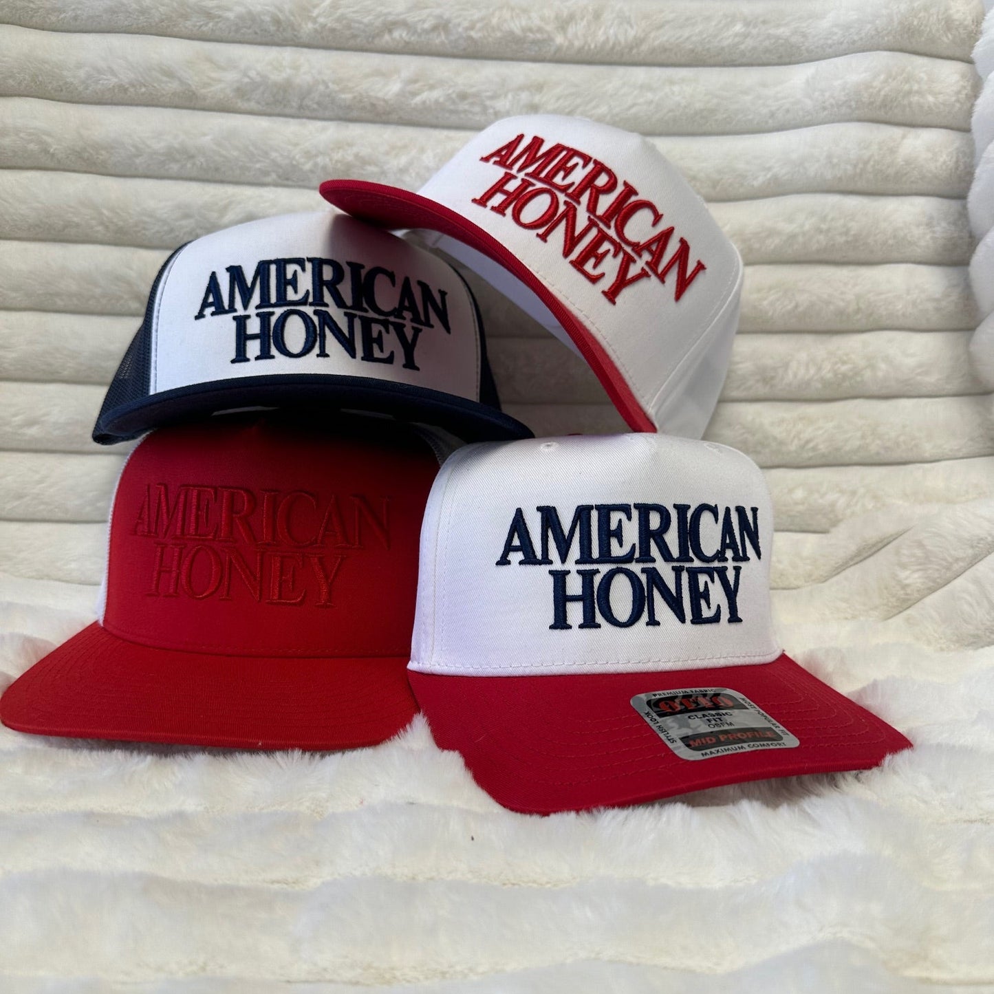 AMERICAN HONEY 3D Embroidered Trucker Cap