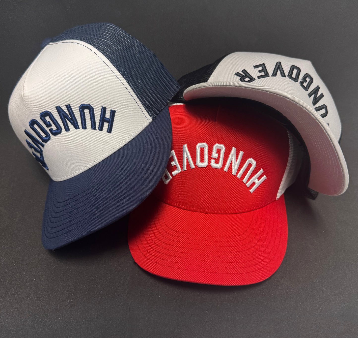 HUNGOVER upside down 3D embroidered trucker hat