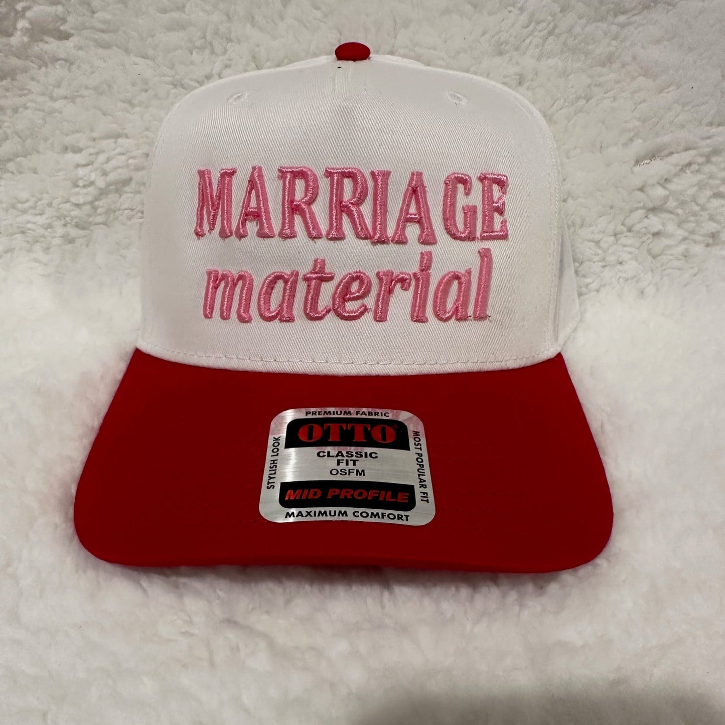 MARRIAGE MATERIAL  Embroidered Trucker Hat