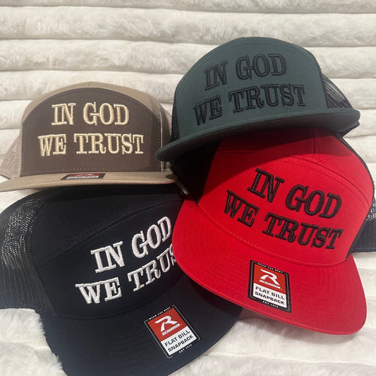 IN GOD WE TRUST 7 panel snapback