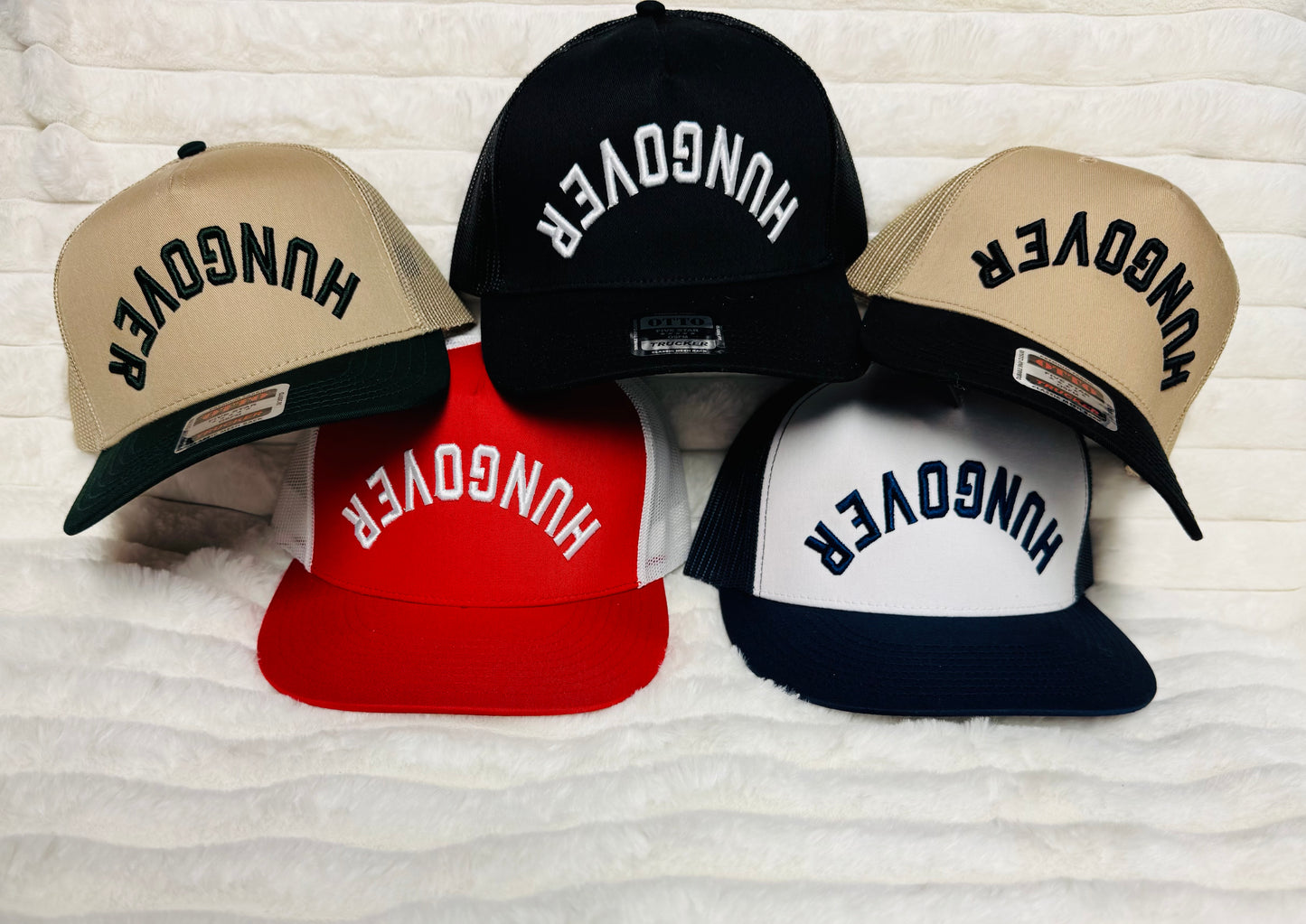 HUNGOVER upside down 3D embroidered trucker hat